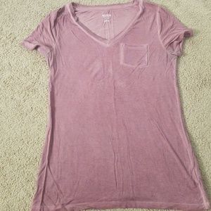 Dusty rose mineral wash vneck